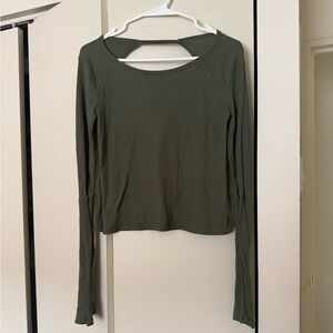 Hollister Dark Olive Long Sleeve Top